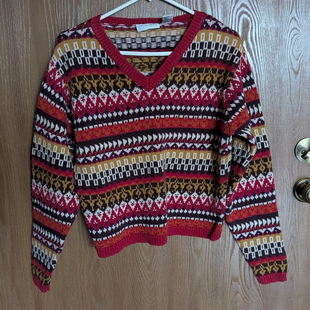 Nuggets Stiped V-Neck Sweater, M